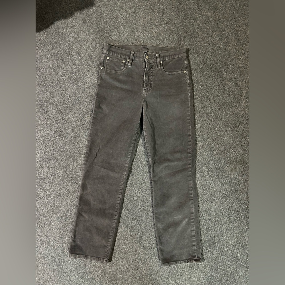 J. Crew Women's Grey Corduroy Straight-Leg pants size 28